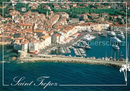 AK / Ansichtskarte Saint_Tropez_Var Vue generale aerienne sur la ville le port Saint_Tropez_Var