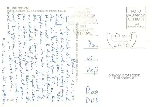 AK / Ansichtskarte Ruhpolding Panorama mit Rauschberg und Sonntagshorn Ruhpolding