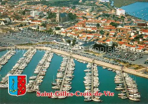 AK / Ansichtskarte Saint Gilles Croix de Vie_Vendee Vue densemble aerienne Le port de plaisance  Saint Gilles Croix de Vie