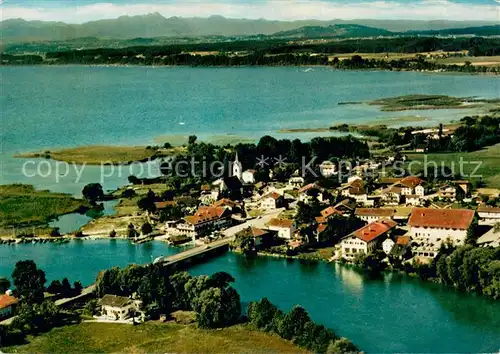 AK / Ansichtskarte Seebruck_Chiemsee Fliegeraufnahme Seebruck Chiemsee