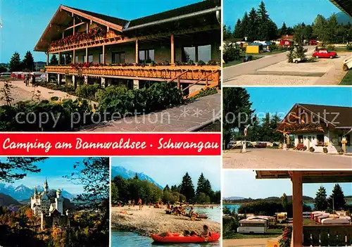 AK / Ansichtskarte Schwangau Camping am Bannwald Gasthaus Schloss Strand Schwangau