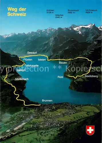 AK / Ansichtskarte Urnersee Weg der Schweiz Fliegeraufnahme Urnersee