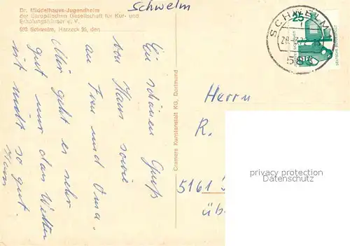 AK / Ansichtskarte Schwelm Dr Middelhauve Jugendheim Speisesaal Schwelm