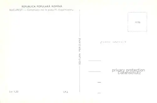 AK / Ansichtskarte Bucuresti Constructii noi in piata M Kogalniceanu Bucuresti