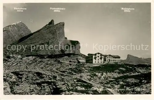 AK / Ansichtskarte Gemmipass_2322m_VS Berghotel Wildstrubel Berner Alpen 