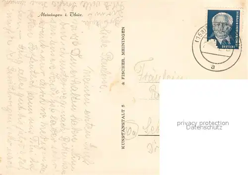 AK / Ansichtskarte Meiningen_Thueringen Stadtpanorama Meiningen Thueringen