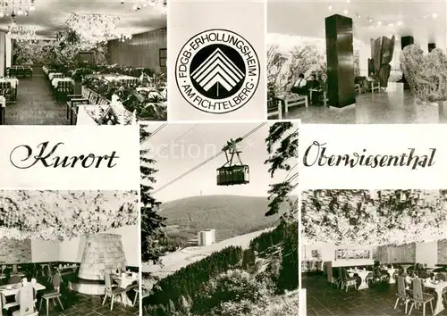 AK / Ansichtskarte Oberwiesenthal_Erzgebirge FDGB Erholungsheim am Fichtelberg Speisesaal Bergbahn Oberwiesenthal Erzgebirge