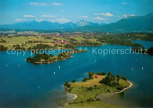 AK / Ansichtskarte Staffelsee Fliegeraufnahme mit Seehausen Murnau Heimgarten Benediktenwand Staffelsee