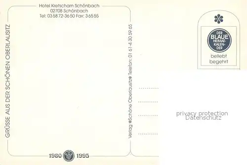 AK / Ansichtskarte Schoenbach_Sachsen Speisegaststaette Hotel Kretscham Kegelbahn Schoenbach Sachsen