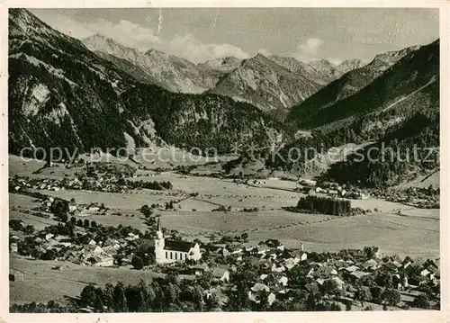 AK / Ansichtskarte Bad_Oberdorf Panorama Blick ins Hintersteinertal Allgaeuer Alpen Kupfertiefdruck Bad_Oberdorf