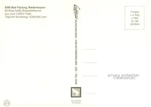 AK / Ansichtskarte Bad_Fuessing Schwefeltherme Fliegeraufnahme Bad_Fuessing