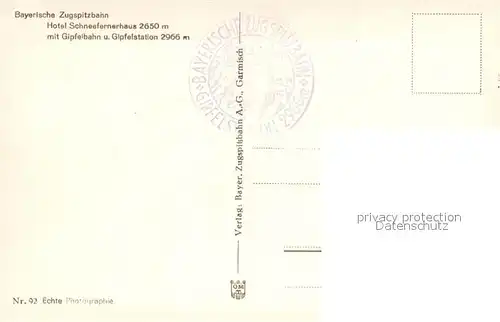 AK / Ansichtskarte Schneefernerhaus_2650m_Zugspitze mit Gipfelbahn und Gipfelstation  
