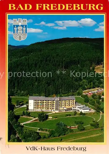 AK / Ansichtskarte Fredeburg_Schmallenberg VdK Haus Fredeburg Fliegeraufnahme Fredeburg_Schmallenberg