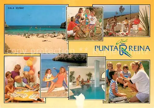 AK / Ansichtskarte Cala_Mandia Club Punta Reina Cala Estany Strandpartien Hallenbad Cala_Mandia