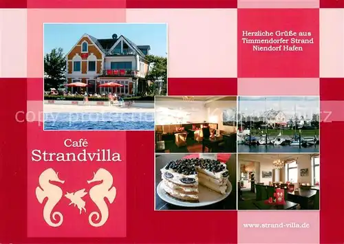 AK / Ansichtskarte Timmendorfer_Strand Cafe Strandville Torte Gaststube Niendorf Hafen Timmendorfer_Strand