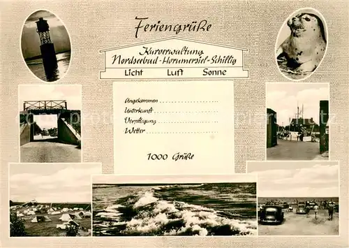 AK / Ansichtskarte Schillig_Horumersiel Leuchtturm Bruecke Camping Dorfpartie Sturm 