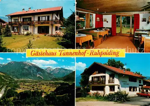AK / Ansichtskarte Ruhpolding Gaestehaus Tannenhof Gaststube Panorama Ruhpolding