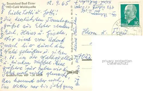 AK / Ansichtskarte Bad_Elster HO Cafe Waldquelle Bad_Elster