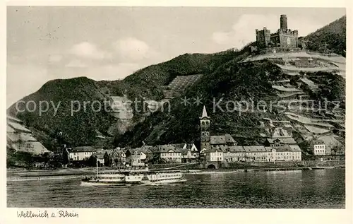 AK / Ansichtskarte Wellmich Rheinpartie Ausflugsdampfer Burg Wellmich
