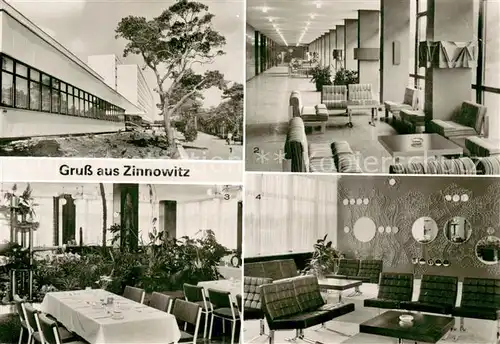 AK / Ansichtskarte Zinnowitz_Ostseebad Feriendienst IG Wismut Ferienheim Roter Oktober Wandelhalle Speisesaal Zinnowitz_Ostseebad