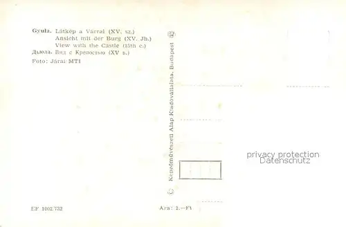 AK / Ansichtskarte Gyula Ansicht mit Burg Gyula