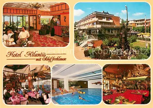 AK / Ansichtskarte Timmendorfer_Strand Hotel Atlantis und Schifferklause Restaurant Gaststube Hallenbad Bar Timmendorfer_Strand