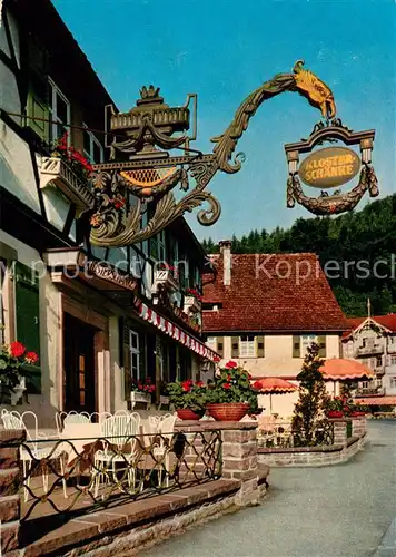 AK / Ansichtskarte Herrenalb_Schwarzwald Moenchs Posthotel Histor Klosterschaenke 