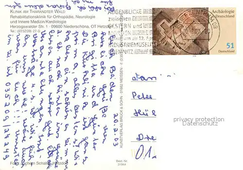 AK / Ansichtskarte Niederschoena Klinik am Tharandter Wald Niederschoena