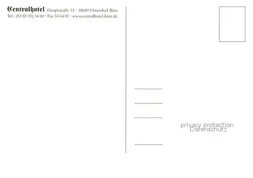 AK / Ansichtskarte Binz_Ruegen Centralhotel Binz_Ruegen