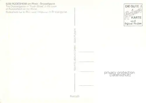 AK / Ansichtskarte Ruedesheim_am_Rhein Drosselgasse 