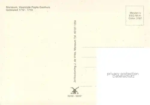 AK / Ansichtskarte Marssum Voorzijde Popta Gasthuis Marssum