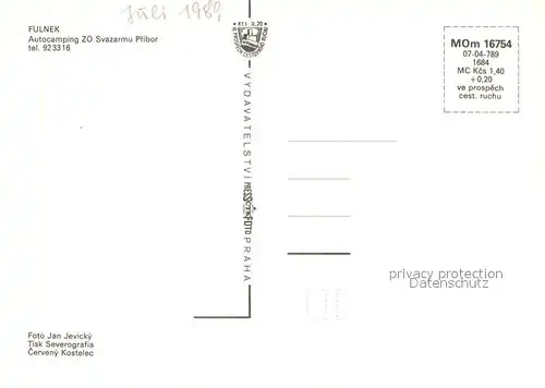 AK / Ansichtskarte Fulnek Autocamping Fulnek Minigolfanlage Schwimmbad Fulnek