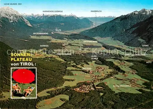 AK / Ansichtskarte Mieminger_Plateau Sonnenplateau von Tirol Fliegeraufnahme Mieminger_Plateau