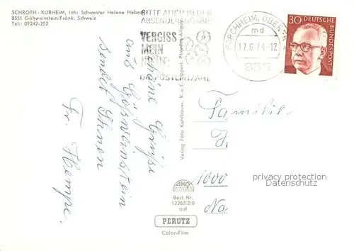 AK / Ansichtskarte Goessweinstein Schroth Kurheim Goessweinstein