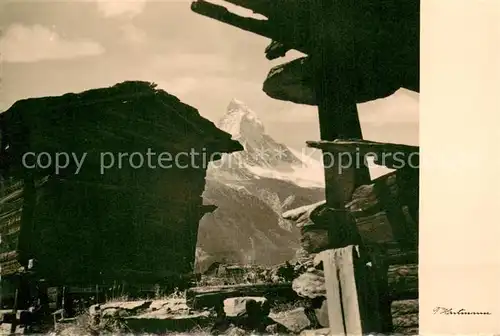 AK / Ansichtskarte Zermatt_VS Berghuetten Blick zum Matterhorn Walliser Alpen Zermatt_VS