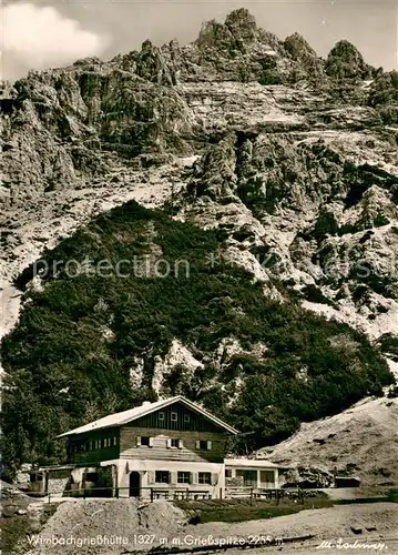 AK / Ansichtskarte Ramsau_Berchtesgaden Wimbachgriesshuette mit Griessspitze Berchtesgadener Alpen Ramsau Berchtesgaden