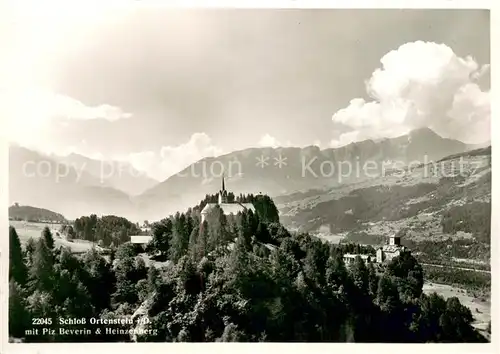 AK / Ansichtskarte Domleschg_GR Schloss Ortenstein mit Piz Beverin und Heinzenberg Alpen Domleschg_GR