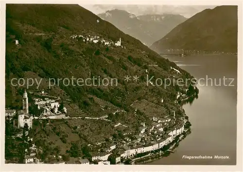 AK / Ansichtskarte Morcote_Lago_di_Lugano Fliegeraufnahme Morcote_Lago_di_Lugano