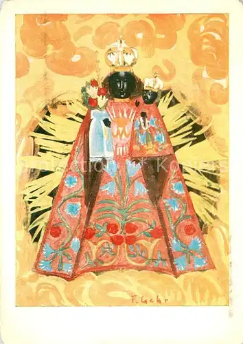 AK / Ansichtskarte Einsiedeln_SZ Madonna Kuenstlerkarte Einsiedeln SZ