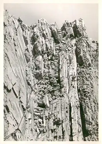 AK / Ansichtskarte Lysengrat Felsentreppe am Lysengratweg vom Rotsteinpass zum Saentis Appenzeller Alpen Lysengrat