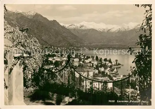 AK / Ansichtskarte Locarno_TI Pension India Lago Maggiore Alpen Locarno_TI