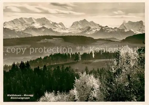 AK / Ansichtskarte Moosegg_Emmental Kurhaus Waldhaeusern Landschaftspanorama Bluemlisalpgruppe Moosegg Emmental