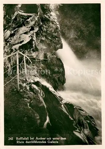AK / Ansichtskarte Andeer_GR Rofflafall Wasserfall mit unter dem Rhein durchfuehrenden Gallerie Andeer_GR