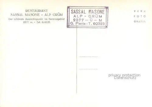 AK / Ansichtskarte Sassal_Masone Alp Gruem mit Palue Gletscher Bergwelt Berninagruppe Sassal Masone