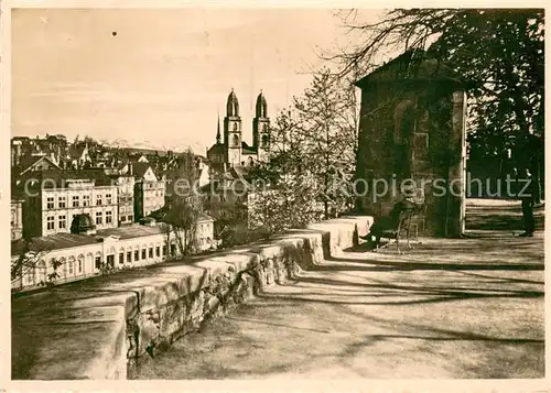 AK / Ansichtskarte Zuerich_ZH Blick vom Lindenhof Kirche Zuerich_ZH