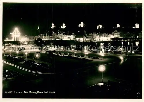 AK / Ansichtskarte Luzern__LU Museggtuerme bei Nacht 