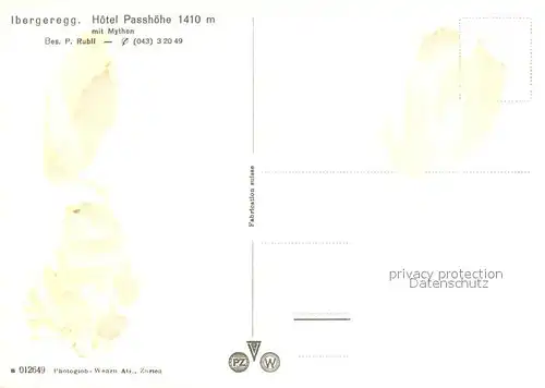 AK / Ansichtskarte Ibergeregg_SZ Hotel Passhoehe mit Mythen Winterlandschaft Alpen 