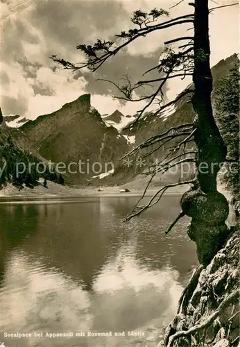 AK / Ansichtskarte Appenzell_IR Seealpsee mit Rossmad und Saentis Appenzeller Alpen Appenzell IR