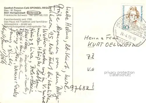 AK / Ansichtskarte Veilbronn Gasthof Pension Cafe Sponsel Regus Ortsansicht Veilbronn