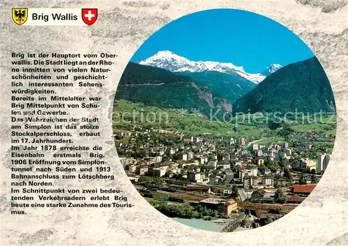 AK / Ansichtskarte Brig_Brigue_VS Stadtpanorama Blick gegen Wasenhorn und Simplonpass Walliser Alpen 